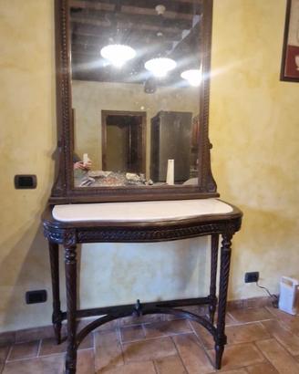 Specchiera con tavolo in marmo
