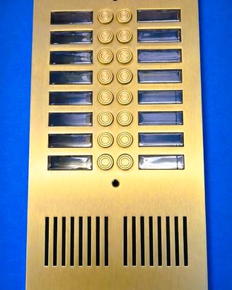 PULSANTIERA CITOFONO ALLUMINIO ORO 16 PULSANTI