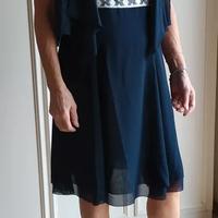 abito cerimonia donna 44 blu Mario Pucci Cecconi