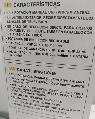Antenna T V. Interna Amplificata.  