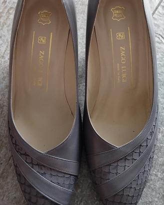 Zago Luigi scarpa donna vera pelle grigia n.41