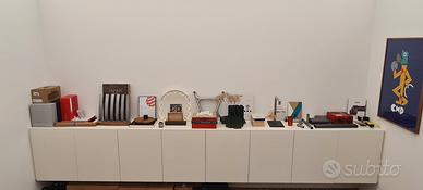 Madia sospesa divisibile in 2 laccata bianca opaco