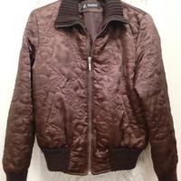 Giacca bomber donna piumino trapuntato seta marron