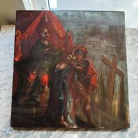 Dipinto Olio Su Tavola Via Crucis