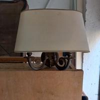 Applique da parete 2 luci in ottone con paralume