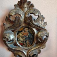 cornice in legno  e dipinto su rame  antico