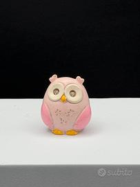 Grazioso gufo portafortuna rosa