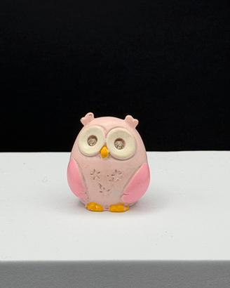 Grazioso gufo portafortuna rosa