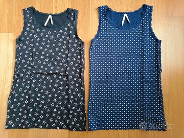 2 canottiere Tezenis da ragazza cotone blu 12-13Y