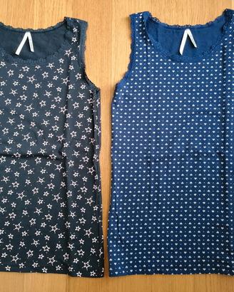 2 canottiere Tezenis da ragazza cotone blu 12-13Y