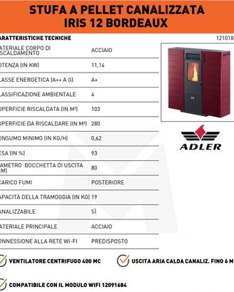 stufa a pellet 11/12; kW