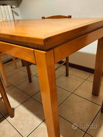 tavolo rettangolare 70x140 +cassapanca e 4sedie