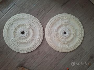 Coppia rosoni decorativi soffitto in gesso