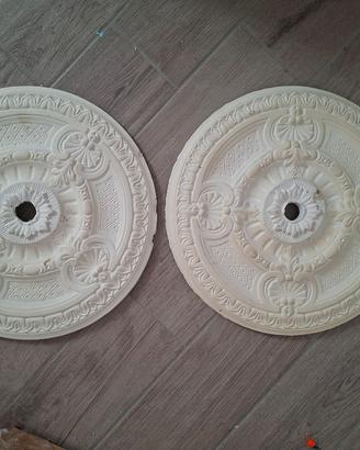 Coppia rosoni decorativi soffitto in gesso
