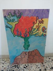 quadro dipinto a mano acquarello su legno 