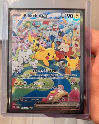 Carta pokemon Pikachu 30’ anniversario giorno