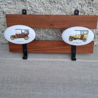 Attaccapanni teak auto epoca ottone bachelite