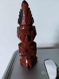 Statuetta azteca Maya in ossidiana  d'epoca,