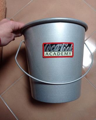 Secchio ghiaccio metallo con manico Coca Cola acad