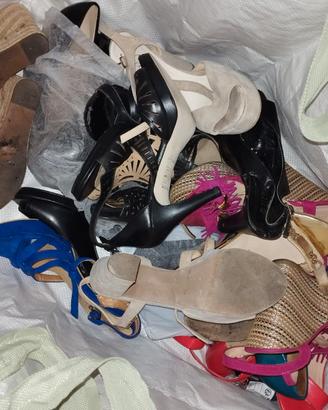 Lotto 15 paia Scarpe con Tacco Donna Misura 37/38