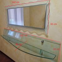 Specchio + mensola vetro