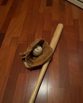 Kit Baseball ragazzi/bambini. Guanto, palla e maz