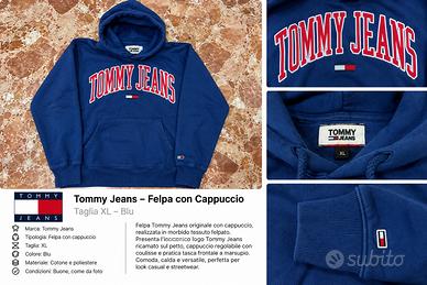 Tommy Jeans – Felpa con Cappuccio Blu | XL