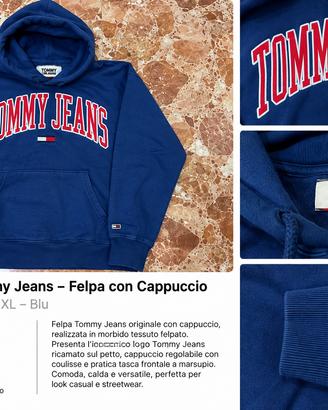 Tommy Jeans – Felpa con Cappuccio Blu | XL