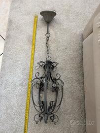 Lampadario ferro battuto chic antique