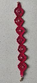 Bracciale crochet rosso