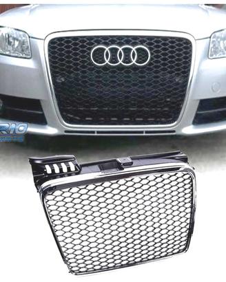 GRIGLIA AUDI A4 B7 04-07 LOOK RS CROMATO NERO