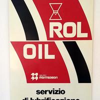 insegna Roloil in metallo Vintage 