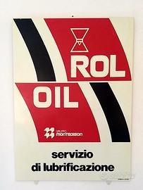insegna Roloil in metallo Vintage 