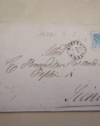 Busta 1868 MONTEPULCIANO per Siena (Banca Monte de