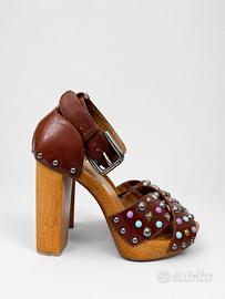 Sandalo Tacco Borchie In Pelle Dolce & Gabbana