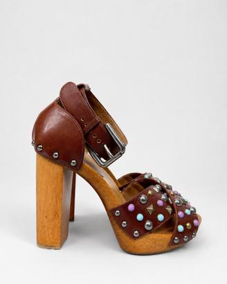 Sandalo Tacco Borchie In Pelle Dolce & Gabbana
