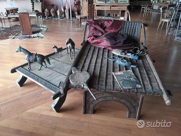 Letto Tibetano In Legno RARO Da Collezione