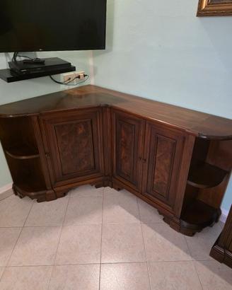 SET MOBILI SALOTTO LEGNO E RADICA ANTICHI