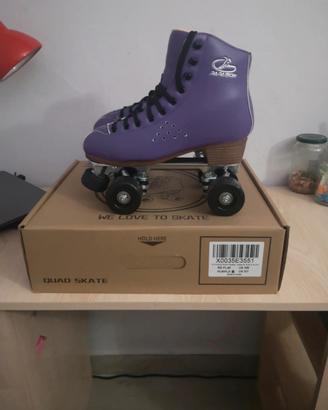 Pattini a rotelle (quad skates) viola, Papaison