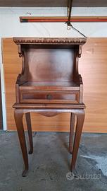 Portatelefono vintage legno intagliato cassetto
