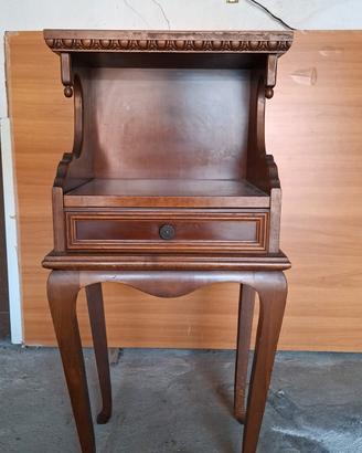 Portatelefono vintage legno intagliato cassetto