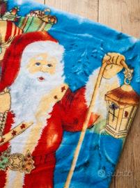 Coperta plaid natalizio Babbo Natale di pile nuovo