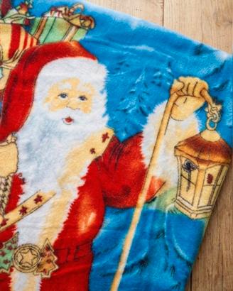Coperta plaid natalizio Babbo Natale di pile nuovo