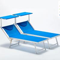 lettino da mare con parasole