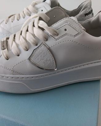 Sneakers bianche con glitter Philippe Model Temple