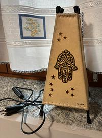 Lampada etnica artigianale in pelle