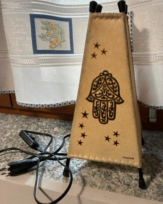 Lampada etnica artigianale in pelle