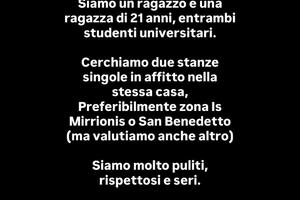 2 stanze singole Cagliari