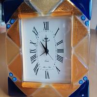 orologio da tavolo in vetro di Murano