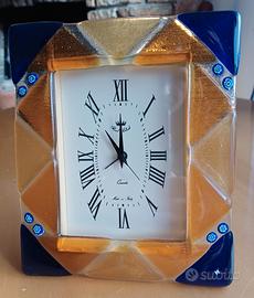 orologio da tavolo in vetro di Murano